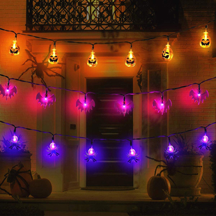 Outdoor Halloween Decorations Lights 10/20 LED Pumpkin Spide