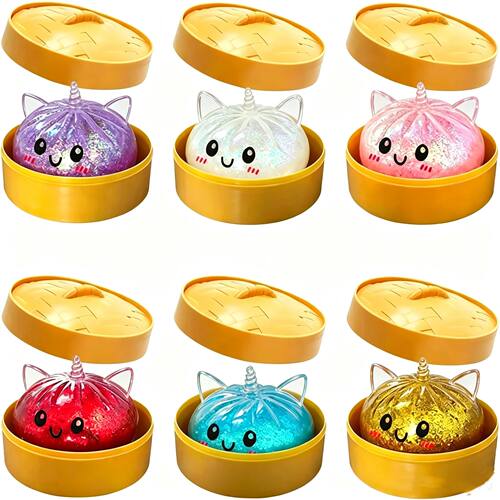 Simulation Unicorn Dumpling Squishy Stress Ball With Bamboo