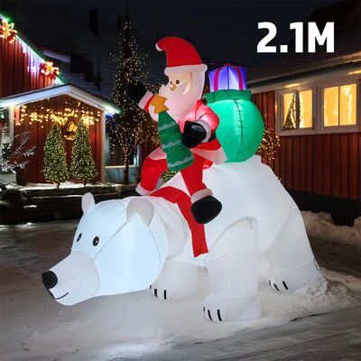 2025 Christmas Inflatables 8FT 245cm Glowing Santa Claus wit