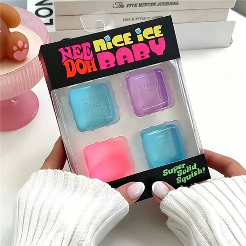 Needoh Teenie Nice Ice Cube Fidget Toys Mini4 Pack Set Slow
