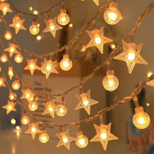 1.5/Christmas LED Fairy String Lights,Snowflake Star Ball Li