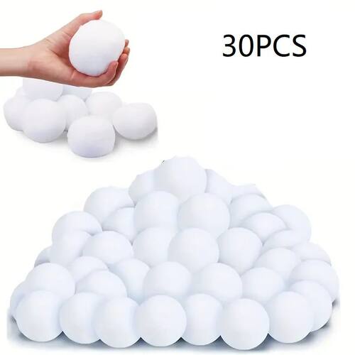 30Pcs Soft Fake Snow Balls White Plush Snow Balls Pendant 5c
