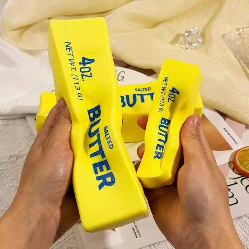 8.66in Jumbo Squishy Butter Stick Squeeze Toys Soft Slow Reb