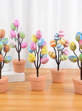 Colorful Easter Eggs e Branch DIY Painting Foam Bunny Eggs 2