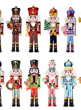 12pcs/set Christmas Nutcracker New Wooden Soldier Xmas Tree