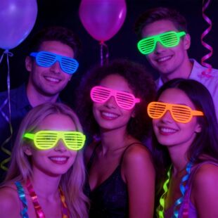 10Pcs Glow In Dark Fluorescent Glasses, Colorful Light Up Pa