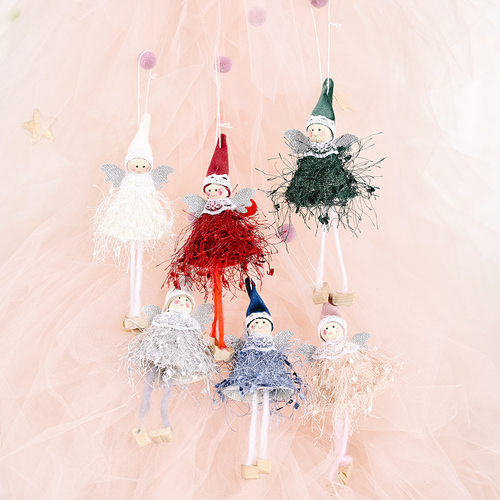 Christmas Decorations Fluffy Girl Hanging Leg Pendant Little
