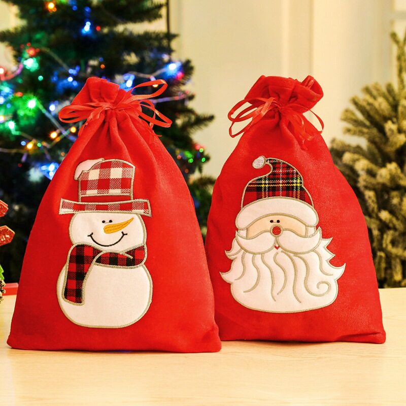 large christmas santa claus gift bags xmas decorations red