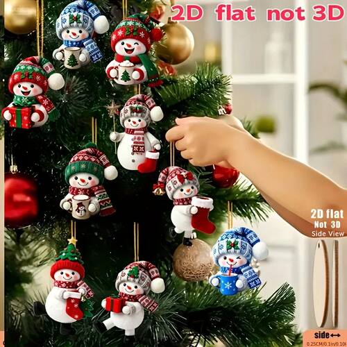 15 Pieces in a Random Assortment of Styles, Christmas Snowme