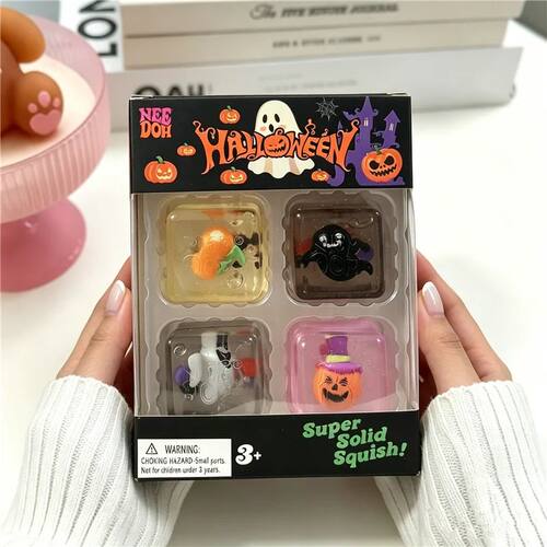 Schylling Needoh Halloween Teenie Mini Ice Cube 4Pack Fidger