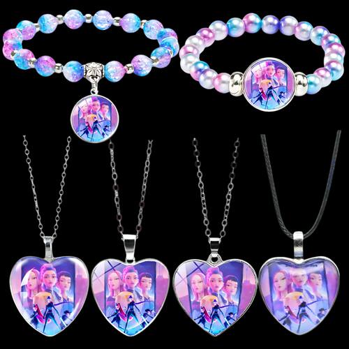 Anime Bracelet Wristband Nacklace Beaded Heart Pendant Cute
