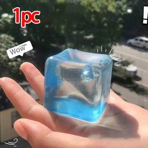 1pc New Maltose Ice Cube Squeeze Toy, Transparent Water Bloc
