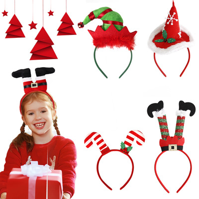 Christmas Decoration Hairband Elf Hat Headdress Children Adu