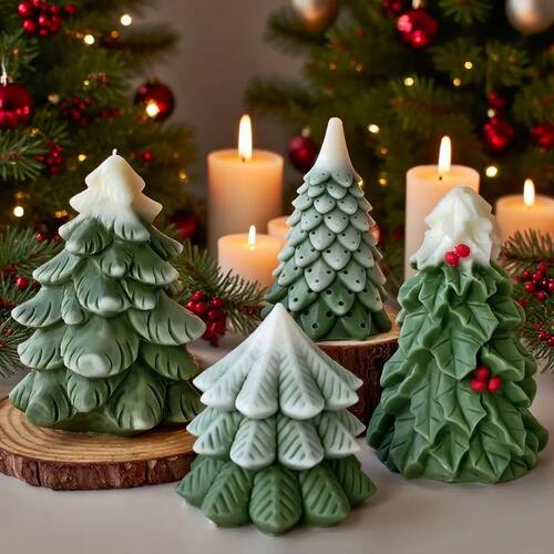 DIY Christmas Tree Silicone Candle Mold Handmade Aroma Candl