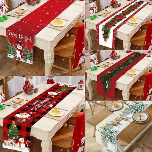 Christmas Table Runner Merry Christmas Decoration for Home X