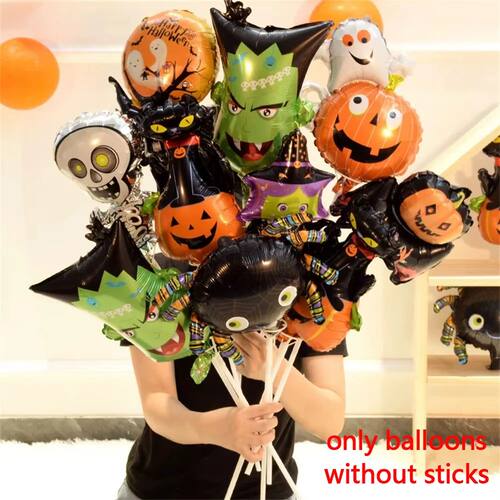 10/30/50pcs Mini Halloween Element Death Bat Pumpkin Aluminu