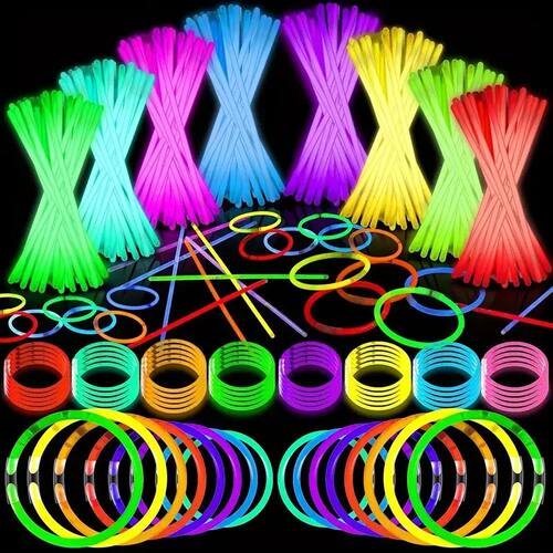100Pcs 8-Inch Neon Glow Sticks Toys Vibrant Multicolor Glow