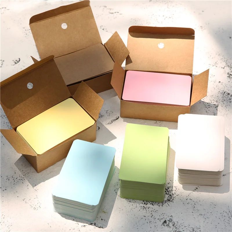 100pcs/box Kraft paper card color blank business card messag-封面