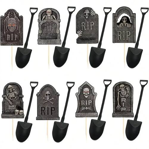 Multi pcs Halloween Cupcake Toppers Cake Decorations Tombsto