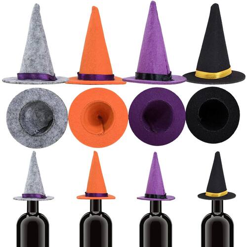 1/4/12/20pcs Mini Witch Hat Halloween Party Felt Witch Hats