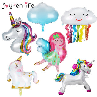 1pcs Unicorn Rainbow Cloud Foil Helium Balloons Unicorn Them