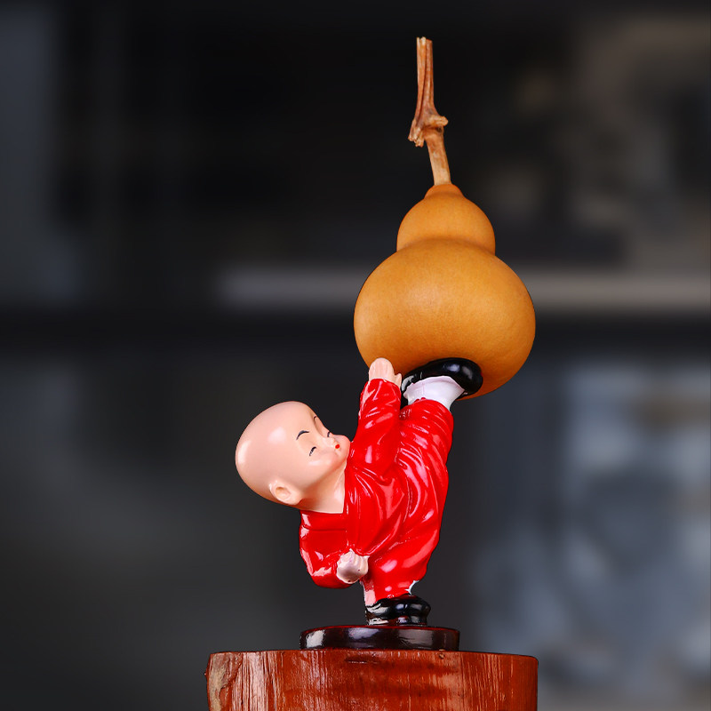 小和尚摆件天然文玩手捻小葫芦四不小和尚客厅茶几办公室书房摆设