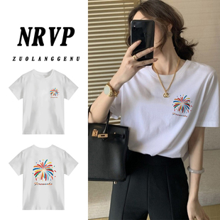 女装 百搭大码 120斤到220斤高端高弹力棉内搭潮 t恤女修身 正肩短袖