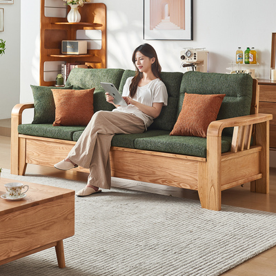 优尚雅轩原木白蜡木实木沙发