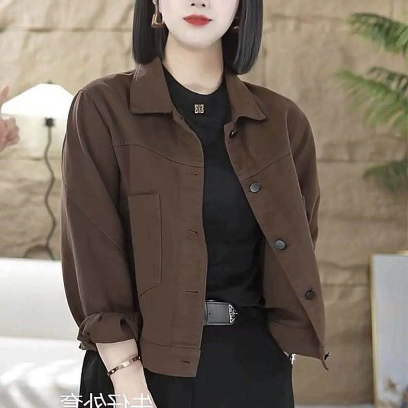 韩版时尚牛仔短外套女款妈妈装2025春秋新款爆款休闲气质夹克上衣