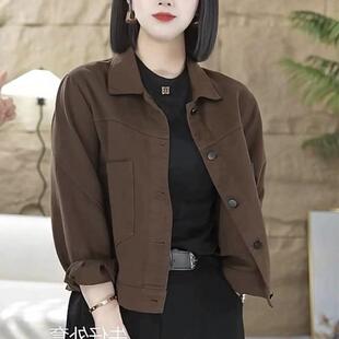 韩版时尚牛仔短外套女款妈妈装2025春秋新款爆款休闲气质夹克上衣
