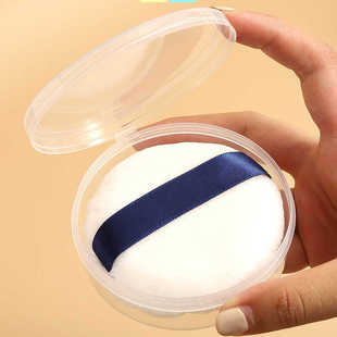 棉花糖气垫粉扑收纳盒cpb粉饼散粉空盒8cm大号圆盒pp透明塑料盒子