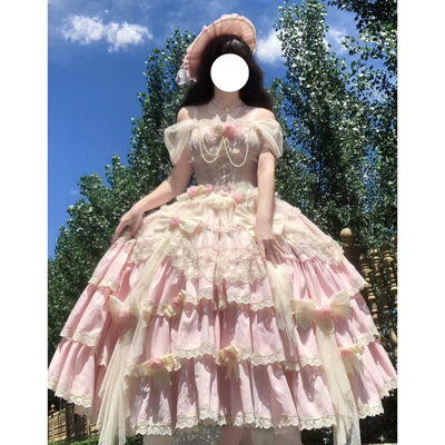 花下情书lolita裙晚礼服粉色芭蕾