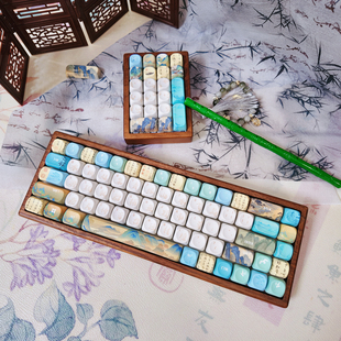 嗨前沿千里江山古风系列键帽PBT球帽原厂可透光键盘键帽