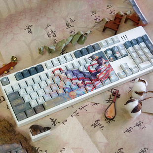 嗨前沿嫦娥卯兔国风中秋古风键帽PBT正刻侧刻透光键帽圆润球键帽