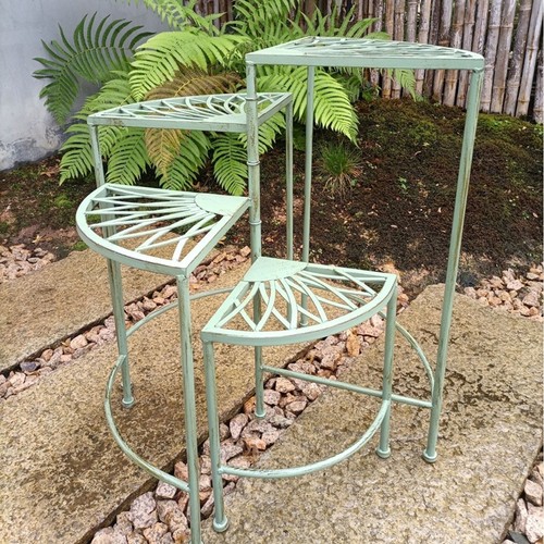 包邮美式复古做旧铁艺旋转四层架