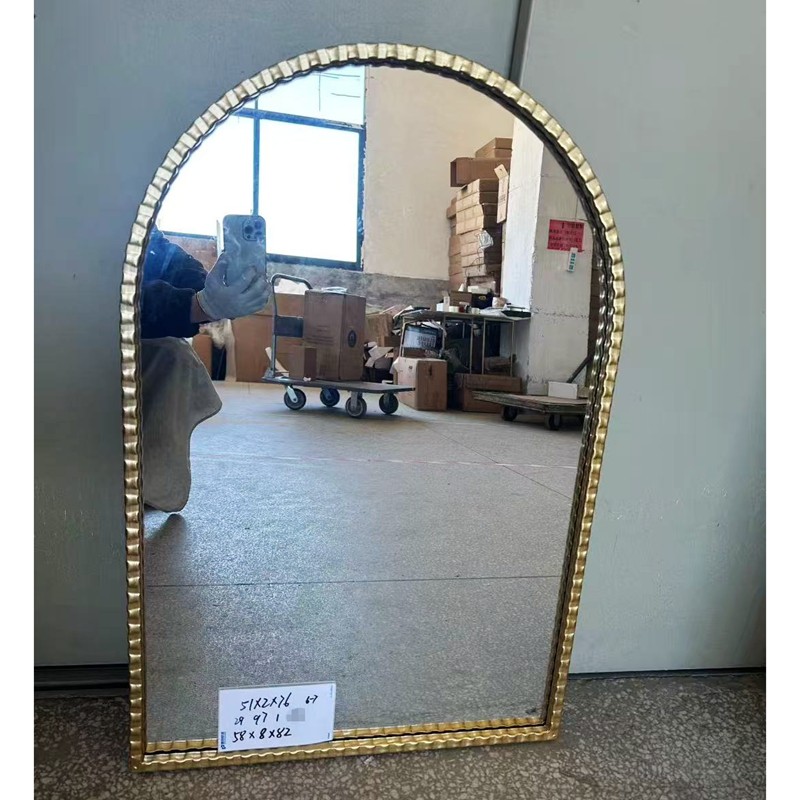 包邮促销 外贸原单 欧式法式复古铁艺金色边框拱形壁挂装饰镜,住宅家具,装饰镜,淘宝优惠券,粉丝福利购,淘宝优惠卷