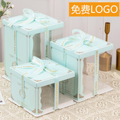 生日蛋糕盒子单双层加高6六8八十12寸10方形礼品鲜花束透明包装 盒