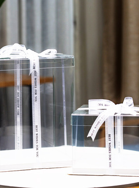 全透明蛋糕盒子 4四6六8八10十12寸双层加高厂家直销生日礼物包装