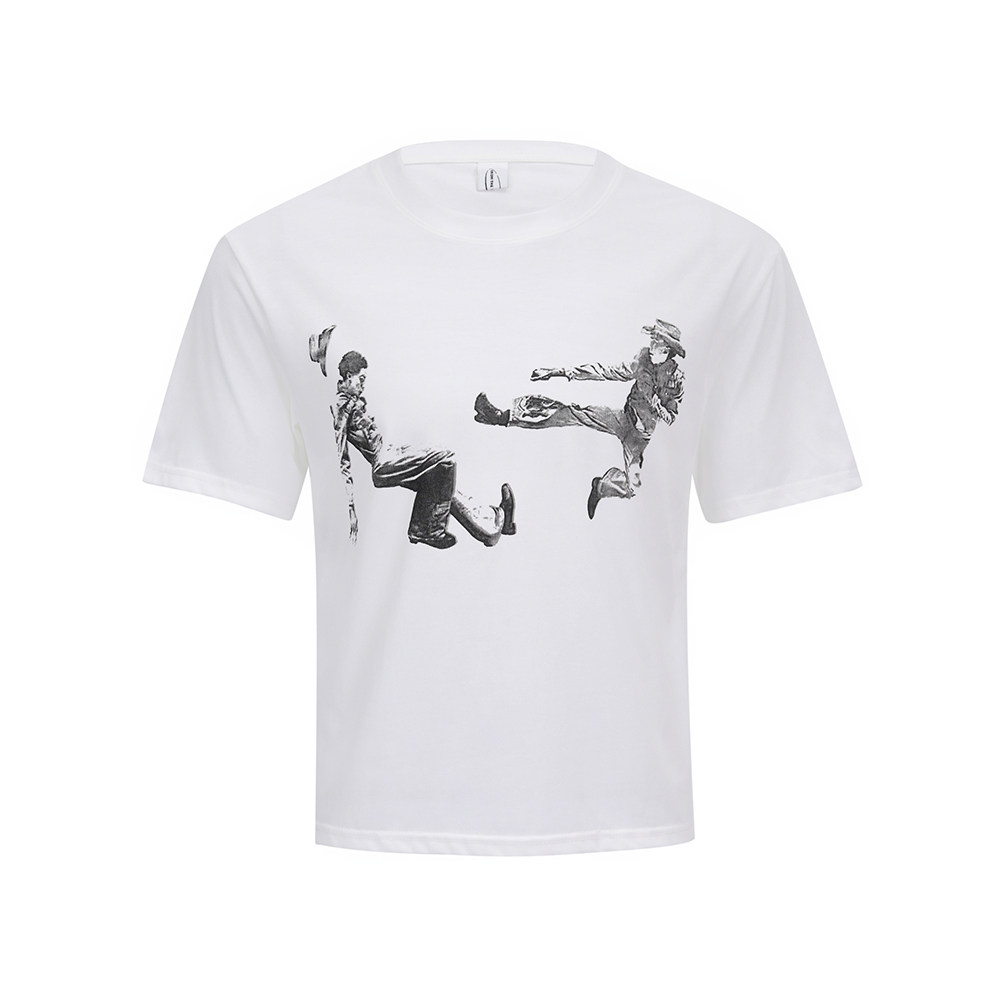 thumbnail for FROM THE STREET comes from the street crewneck short wide boxy Solona fly kick spoof summer short sleeve