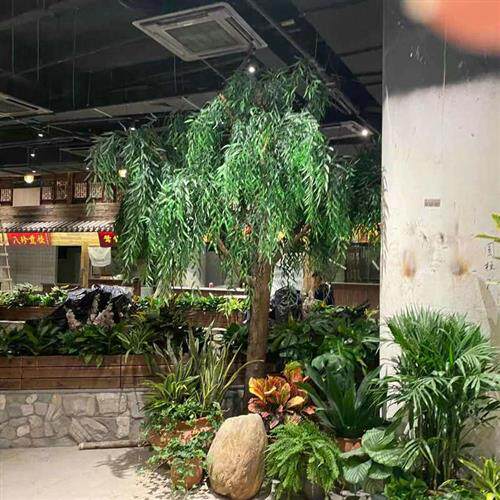 新款工厂供应包柱子仿真古老柳树大型园林装饰品外景拍摄定