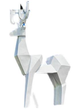 户外大型抽象几何切面玻璃钢梅花鹿雕塑园林售楼部景观装饰品摆件