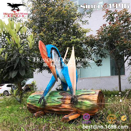 华龙科技仿真达尔文树桩翼龙模型组合仿真机械硅胶恐龙制作厂家.