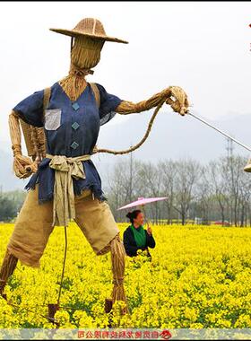 农业观光游草雕塑稻草艺术展览农民丰收节农耕文化展品厂家