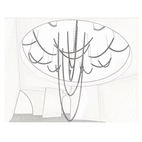 非标定制现代水晶灯软装设计师酒店售楼部样板房水晶组合吊灯