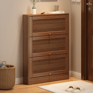 翻斗鞋柜实木超薄鞋柜18cm窄款家用门口玄关鞋柜收纳省空间小户型