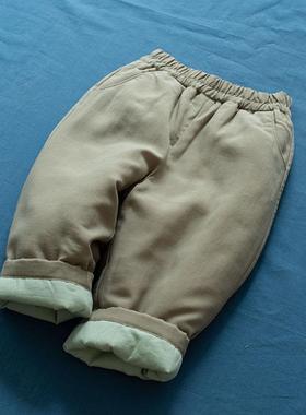 儿童棉裤男童冬季裤子一体加绒裤外穿柔软女童加厚保暖冬装棉里布