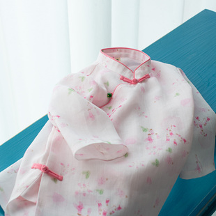 女宝早春秋新款女童古风旗袍洋气改良新中式小女孩秋款碎花连衣裙