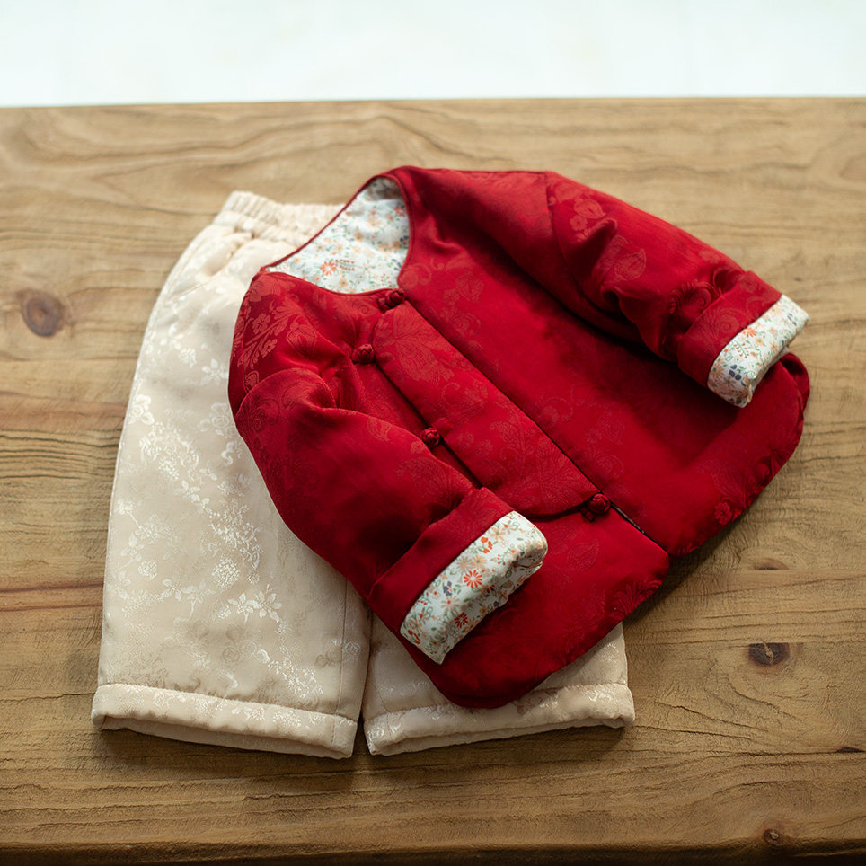 儿童拜冬年服喜庆国风新中式女童超好看加绒棉服2025新款棉袄冬装