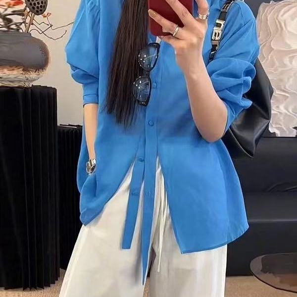 棉麻长袖衬衫