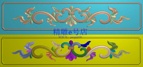 精雕图灰度浮雕图精品洋花围板抽斗挡板小横板板背上花464x94新款